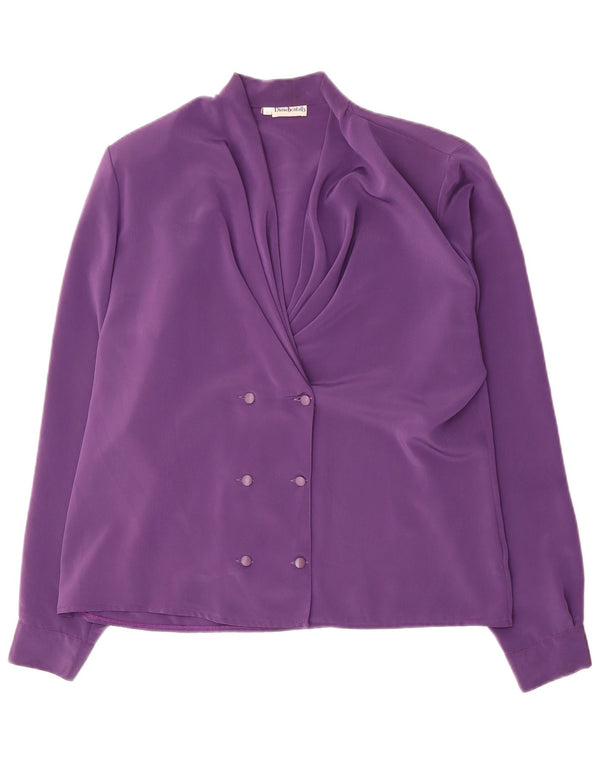 Blusa feminina regular de manga comprida de Diana Bentall IT 46 grande roxo
