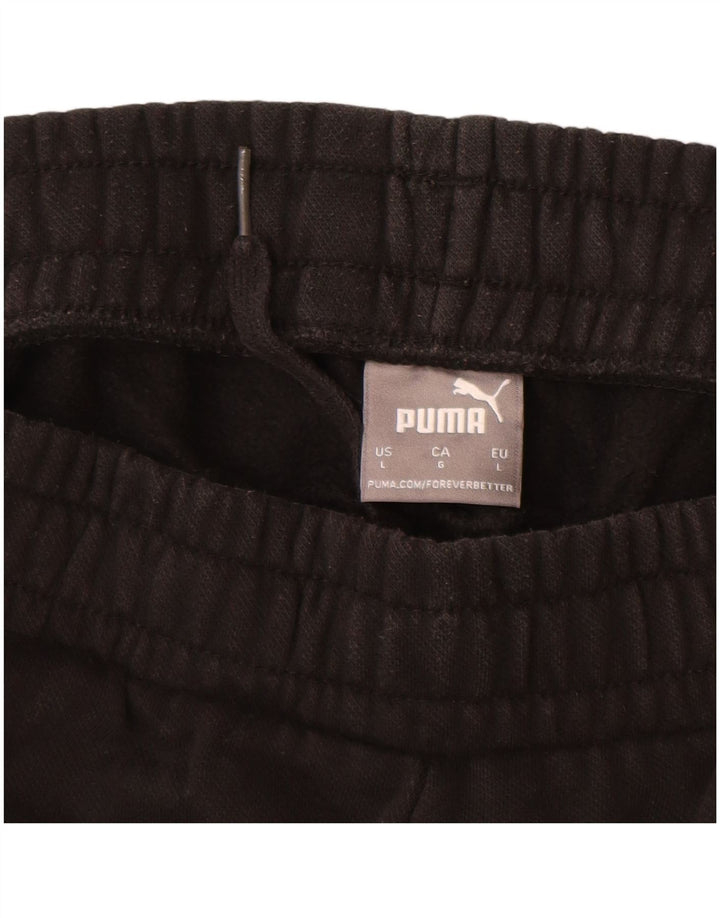 Calça de treino masculina Puma grande algodão preto