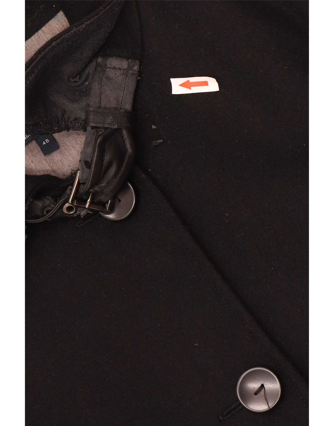 Sobretudo feminino Armani Jeans IT 48 XL lã preta
