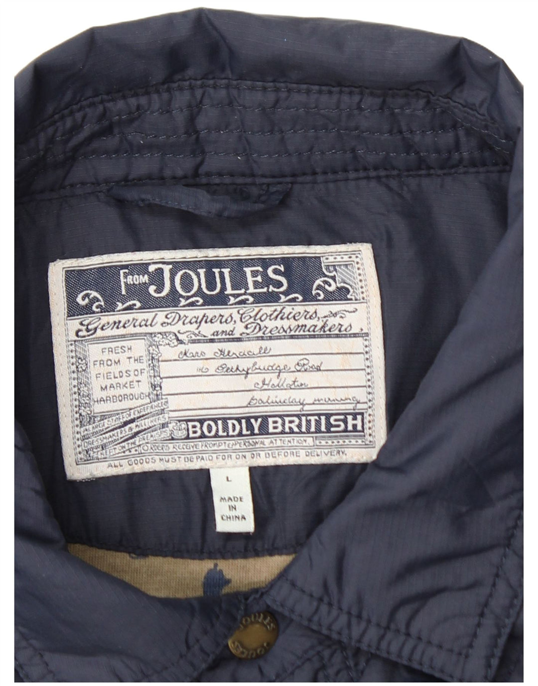 Jaqueta acolchoada masculina JOULES UK 40 grande poliamida azul marinho