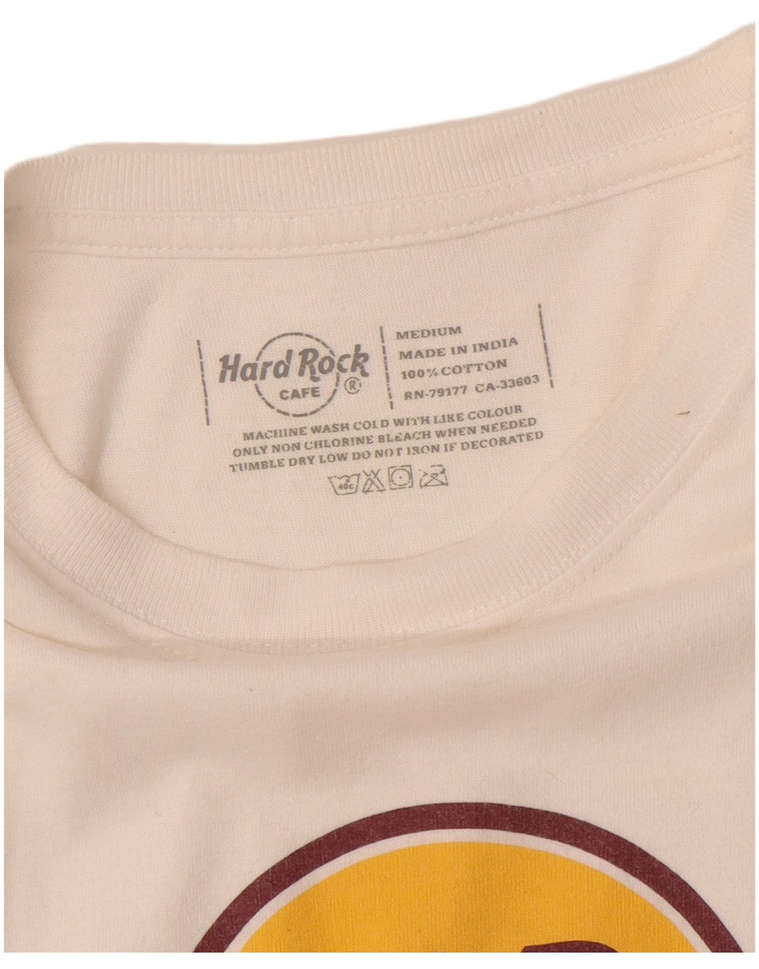 Camiseta masculina HARD ROCK CAFE Paris gráfica top médio algodão branco