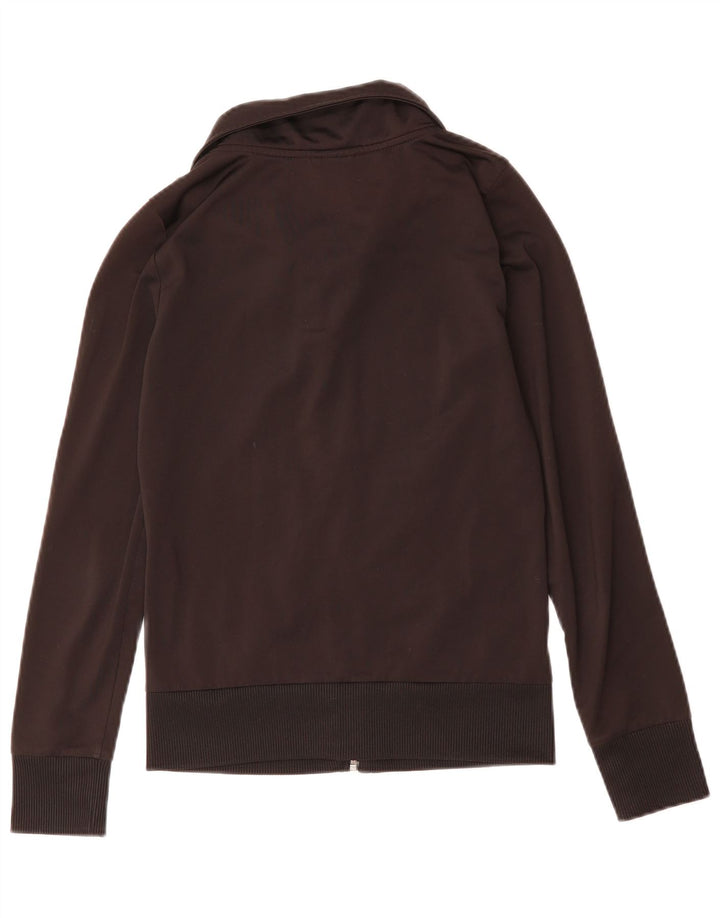 PUMA Womens Graphic Tracksuit Top Jacket UK 10 Pequeno Poliéster Preto
