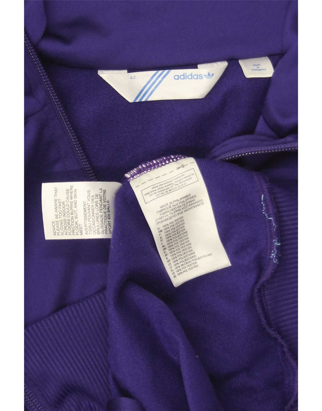Adidas Womens Tracksuit Top Jacket IT 42 Médio Roxo Poliéster