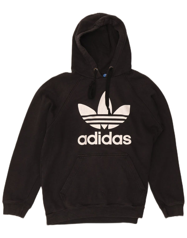 ADIDAS Mens Graphic Hoodie Jumper Grande Algodão Preto