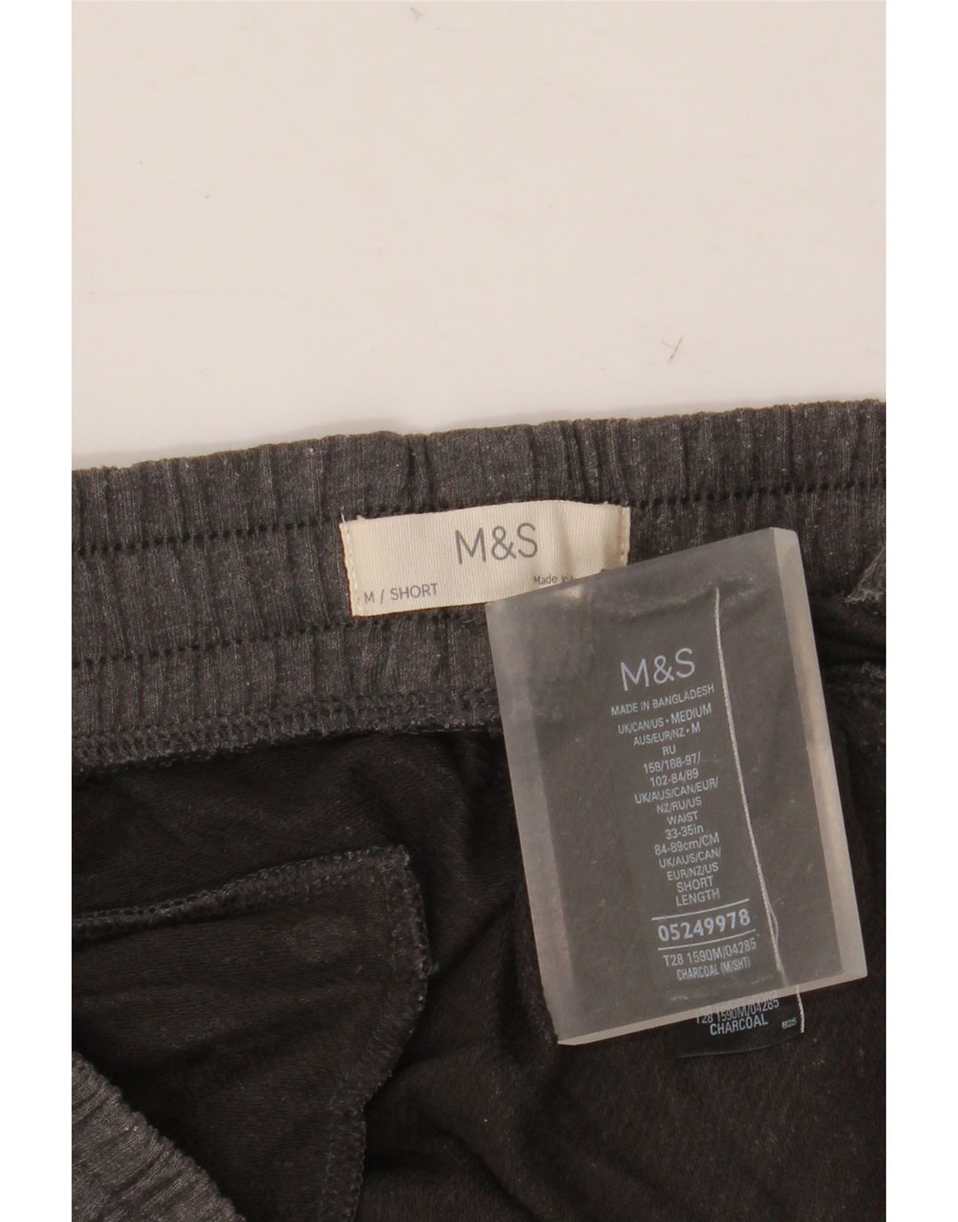 Calça de treino masculina Marks & Spencer algodão cinza médio