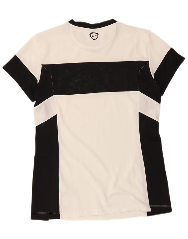 Camiseta masculina Nike Dri Fit Top médio branco colorblock poliéster