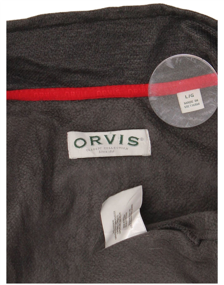 Jaqueta superior de agasalho masculino ORVIS grande poliéster cinza Colourblock