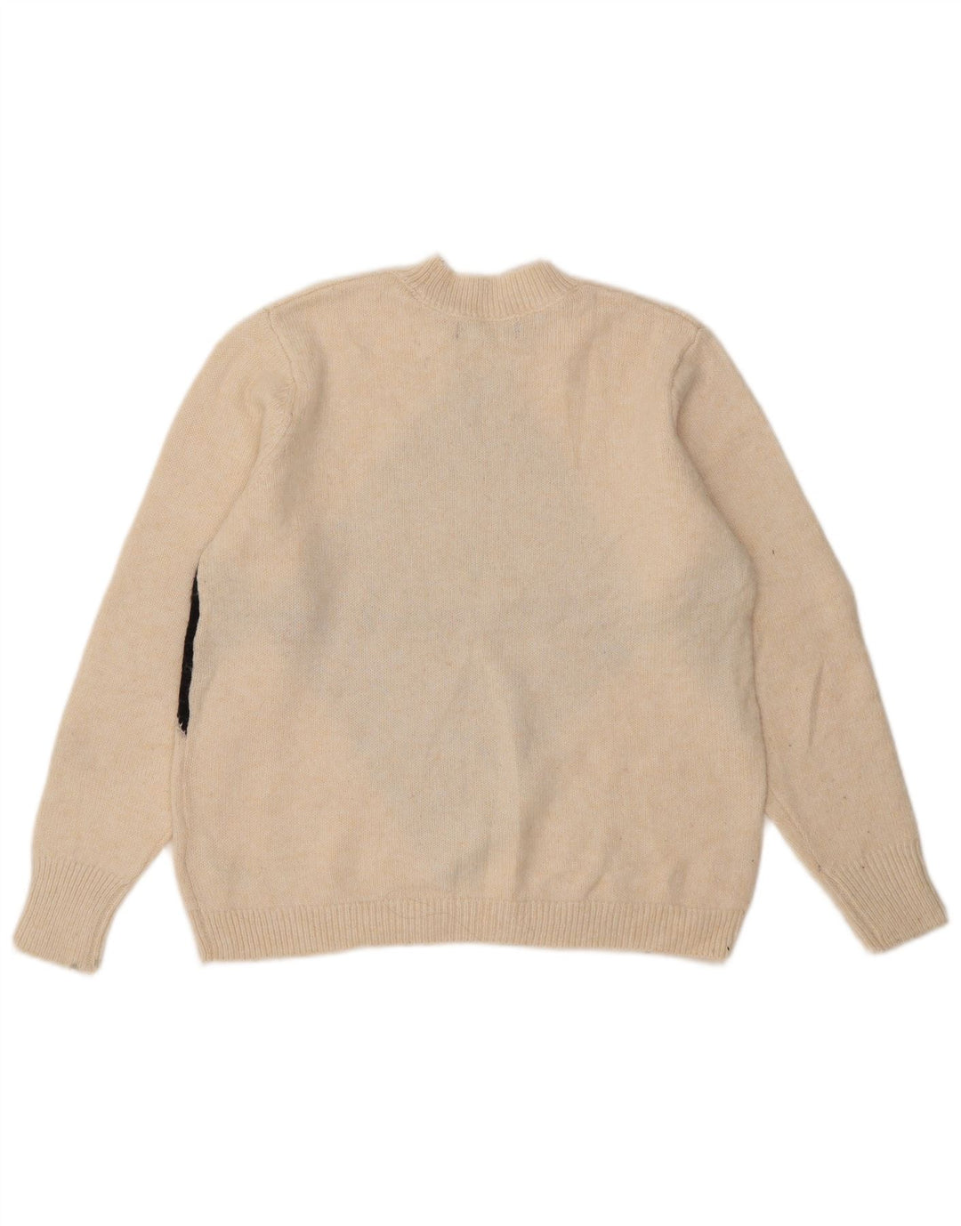 Suéter feminino Marks & Spencer com gola redonda Reino Unido 14 médio branco