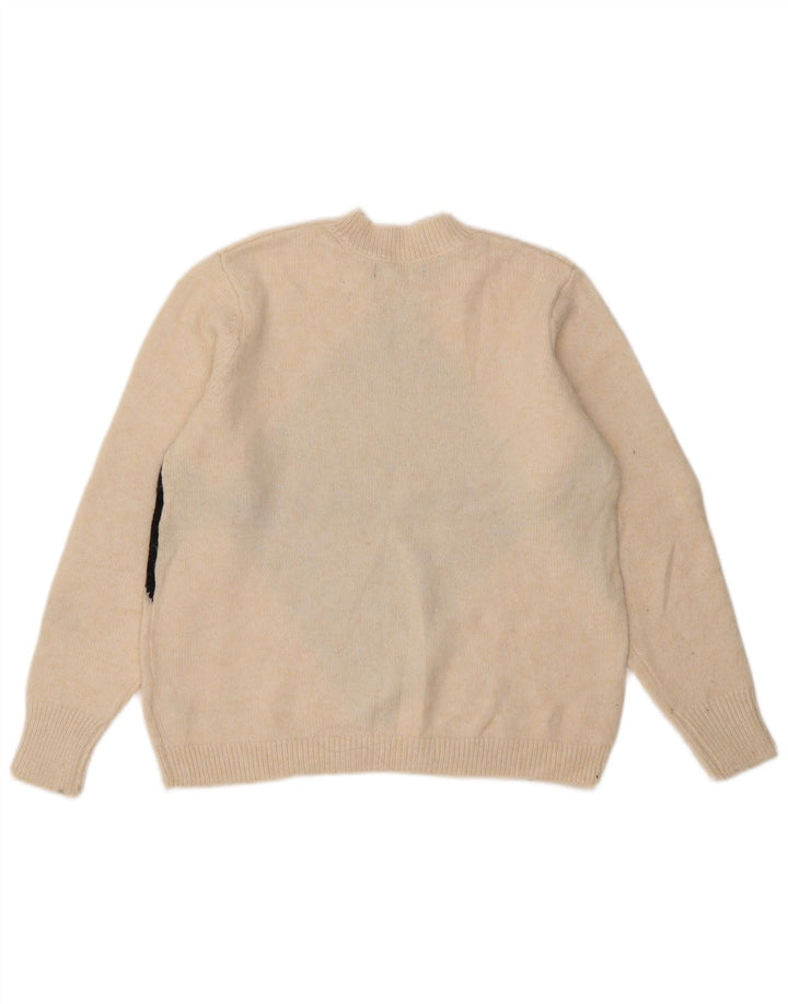 Suéter feminino Marks & Spencer com gola redonda Reino Unido 14 médio branco