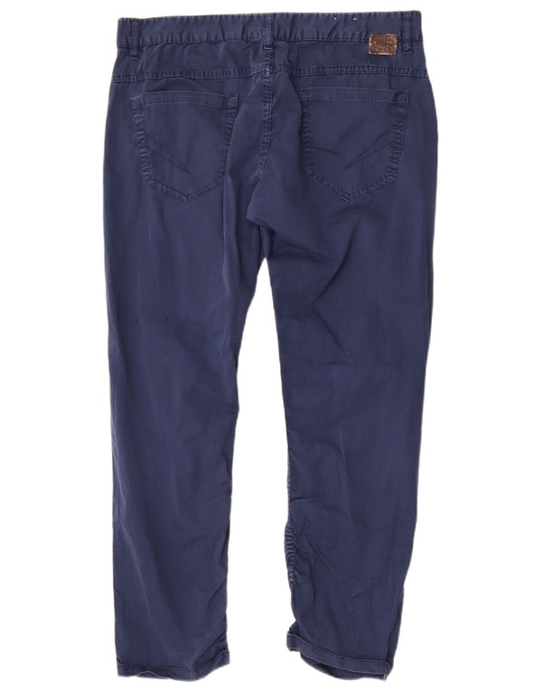 Zara Mens Slim Calça Casual EU 46 XL W36 L27 Azul Algodão