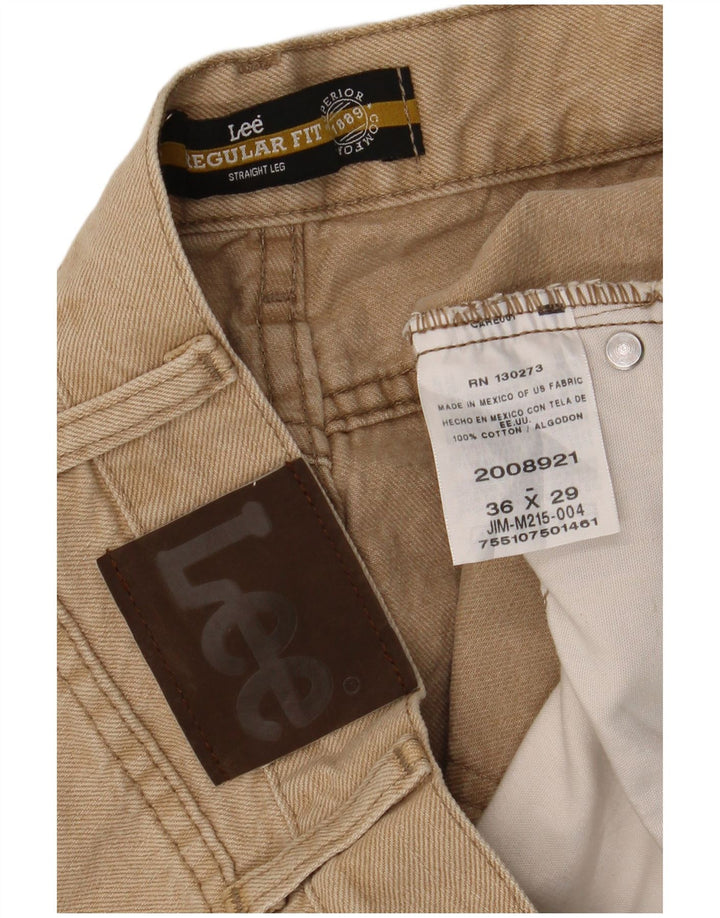 Calça jeans reta masculina LEE Regular Fit W36 L29 algodão bege