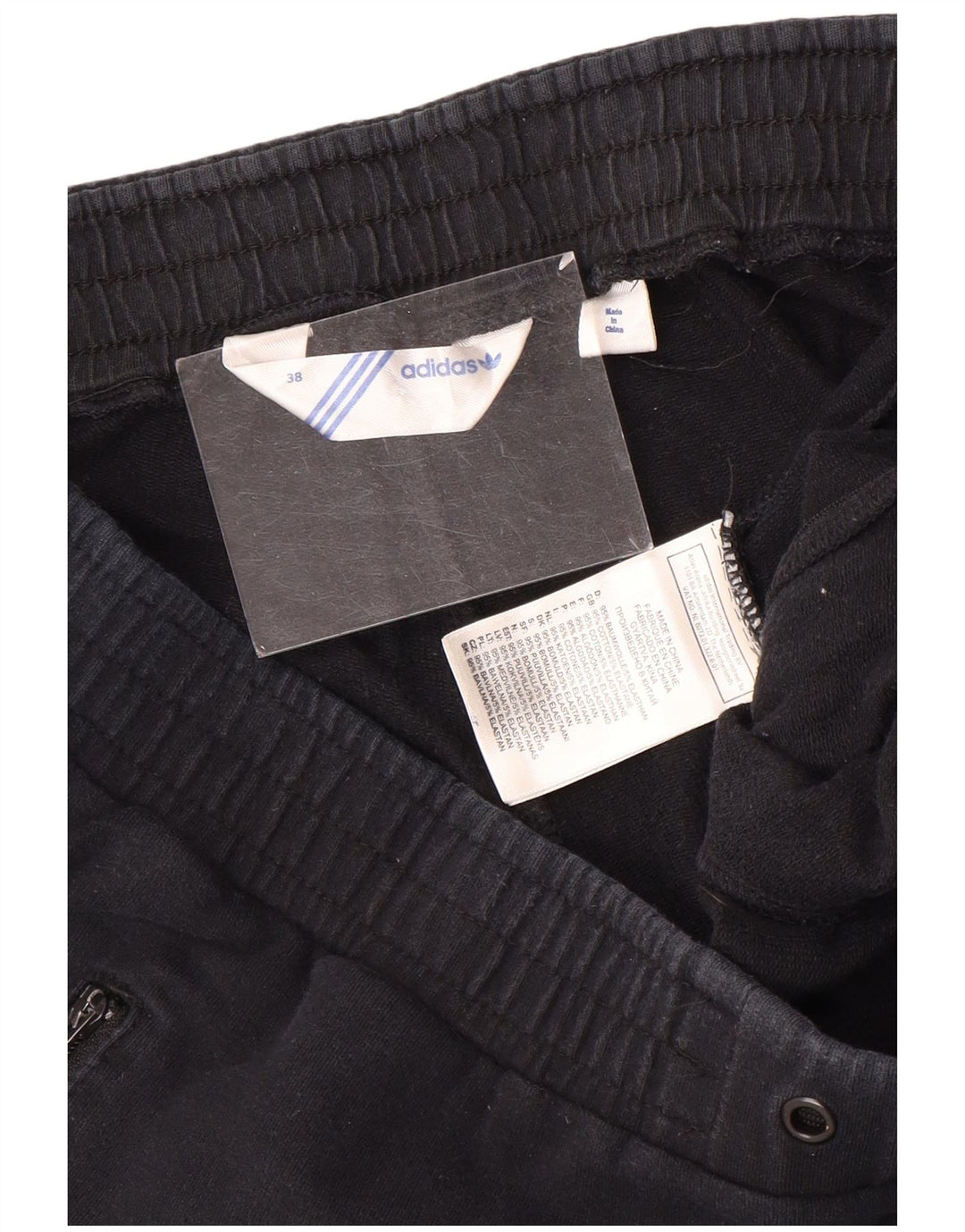 Adidas Mens Treino Calças Joggers Tamanho 38 Médio Algodão Preto