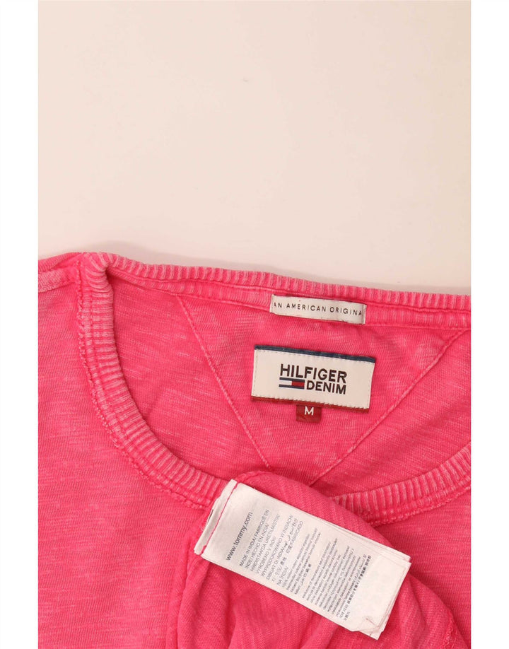 Tommy Hilfiger Camiseta masculina de algodão manchado rosa médio