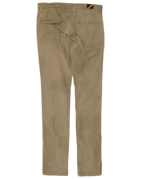 Zara Mens Slim Chino Calças EU 40 Médio W31 L34 Algodão Cáqui