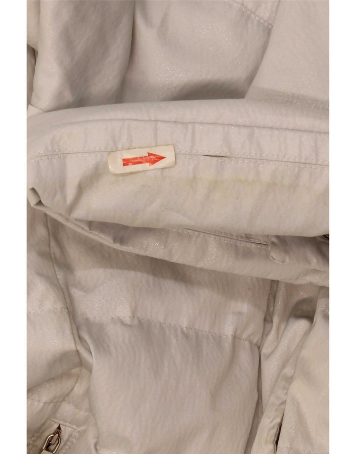 Casaco acolchoado feminino Marella UK 12 poliéster branco médio