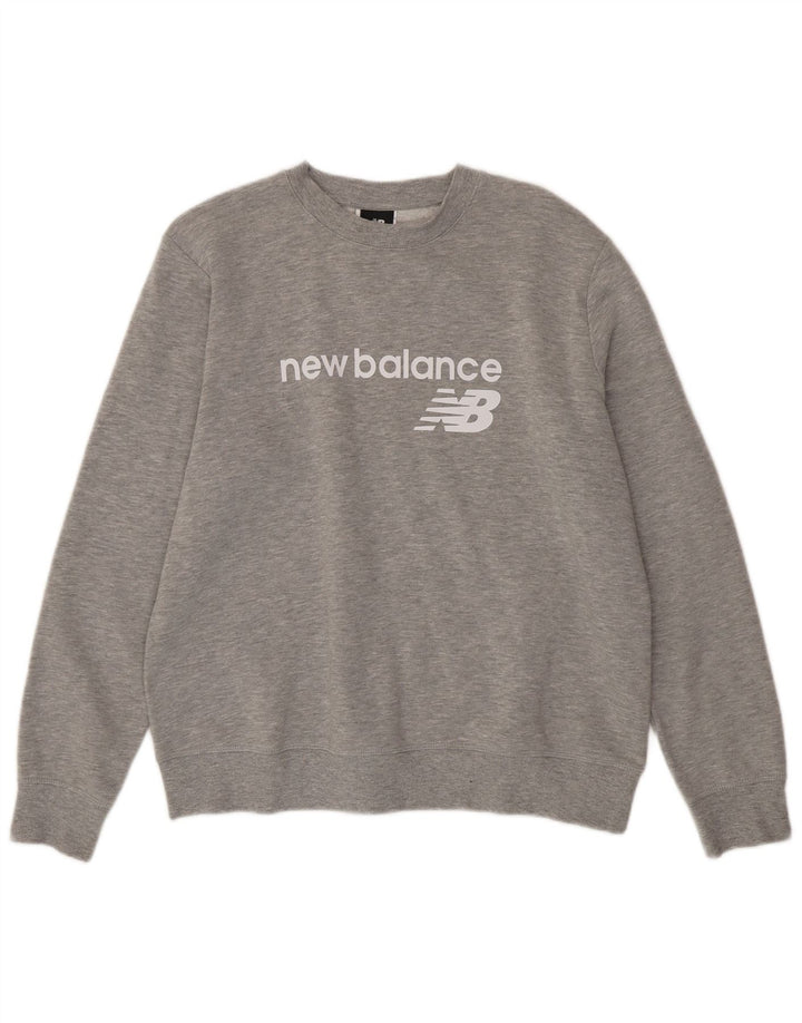 Suéter gráfico feminino NEW BALANCE Reino Unido 16 grande algodão cinza