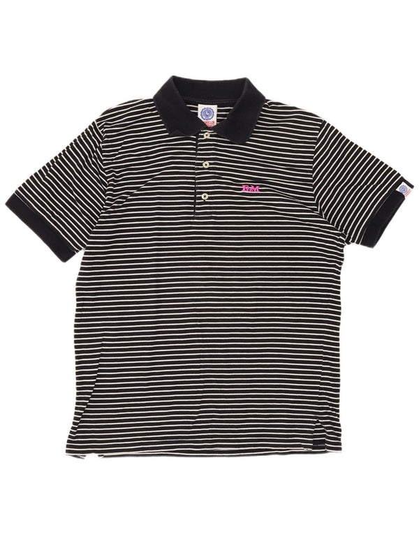 Camisa polo masculina Franklin & Marshall média listrada azul marinho