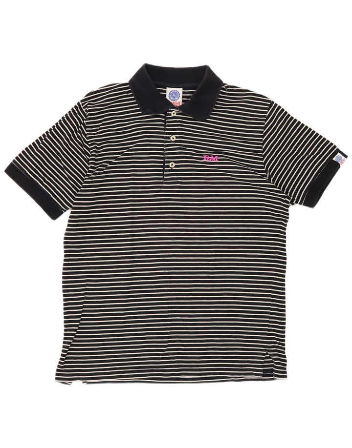 Camisa polo masculina Franklin & Marshall média listrada azul marinho