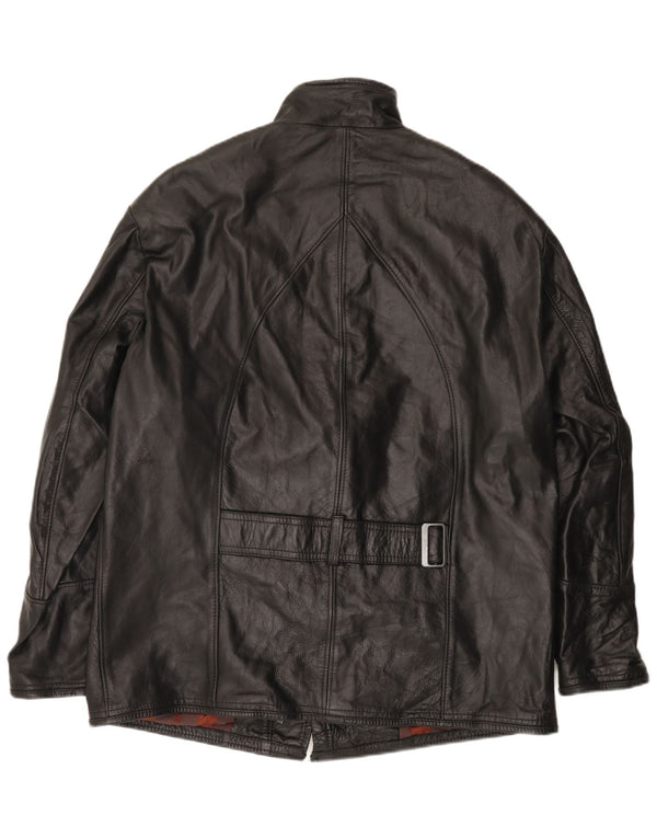 Jaqueta de couro masculina VINTAGE UK 42 XL preta