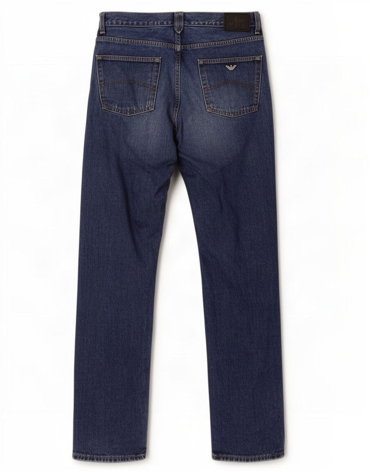 Calça jeans reta masculina Armani W38 L34 algodão azul marinho