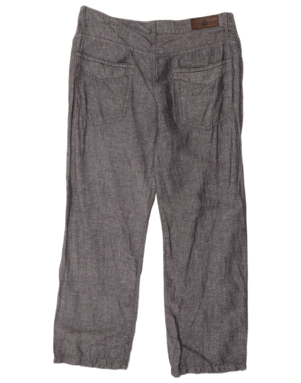 Calça casual reta masculina Marks & Spencer Blue Harbor W36 L29 cinza