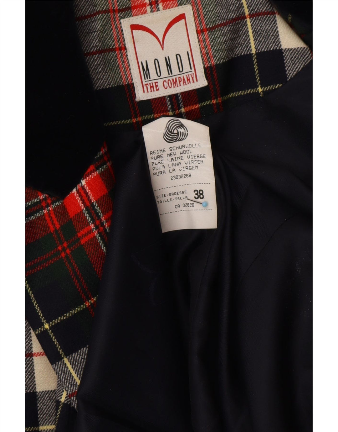 Jaqueta blazer feminina MONDI Longline UE 38 médio vermelho xadrez clássico