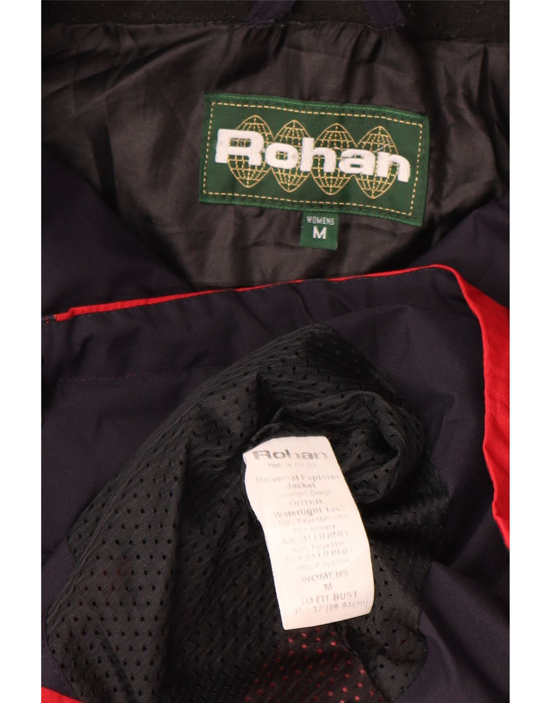Capa de chuva feminina com capuz Rohan UK 14 poliéster vermelho médio
