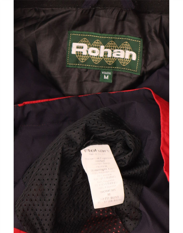 Capa de chuva feminina com capuz Rohan UK 14 poliéster vermelho médio