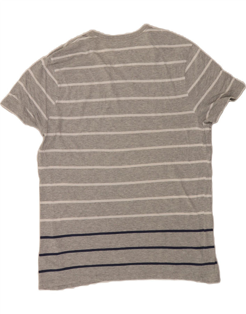 BANANA REPUBLIC Mens T-Shirt Top Large Grey Striped Cotton Vintage Banana Republic and Second-Hand Banana Republic from Messina Hembry 