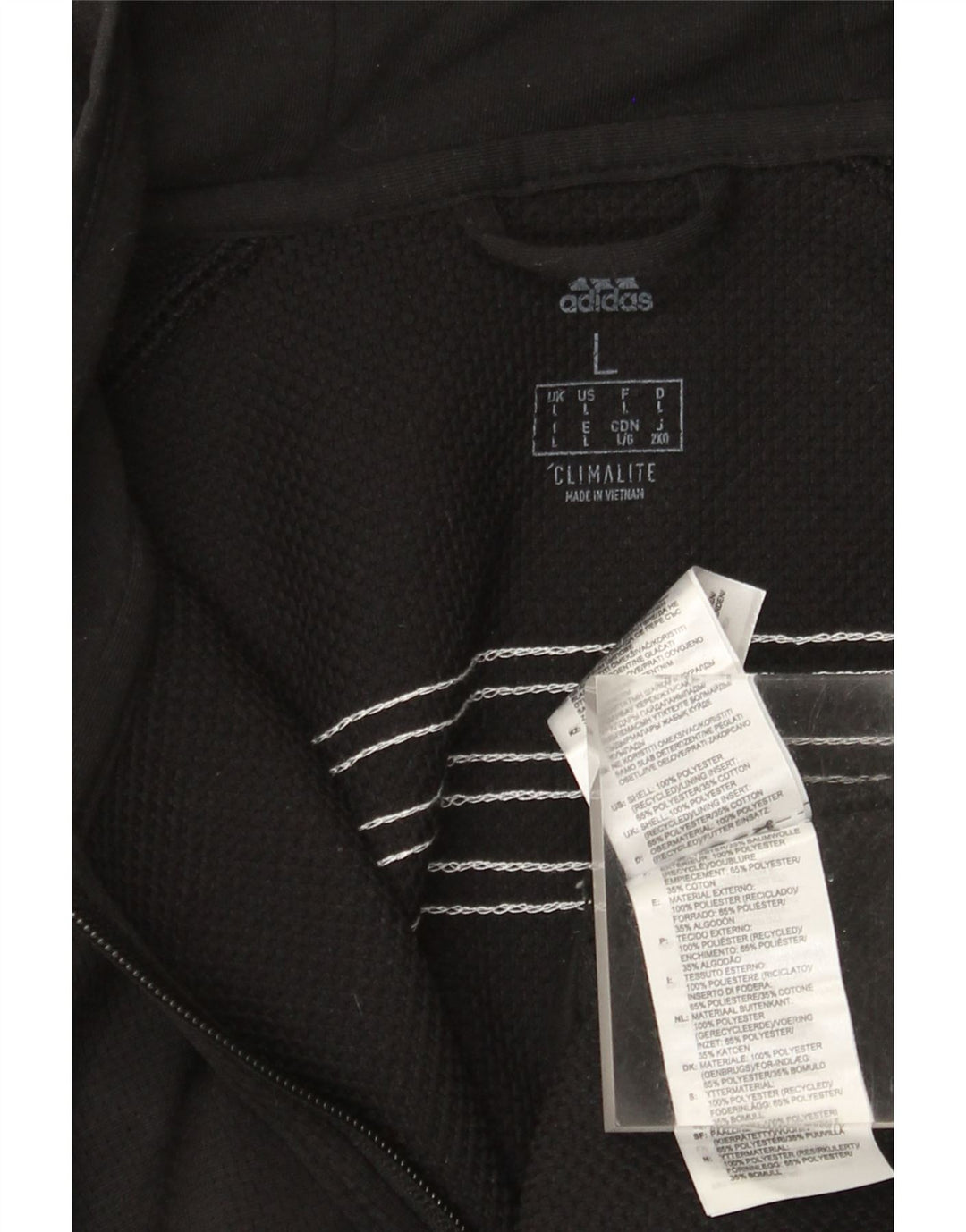 Suéter masculino Adidas Climalite Zip com capuz grande poliéster preto