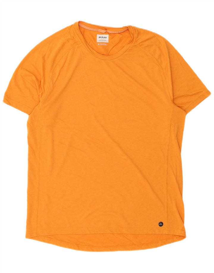 Prana Camiseta Masculina Top Médio Laranja Sintético