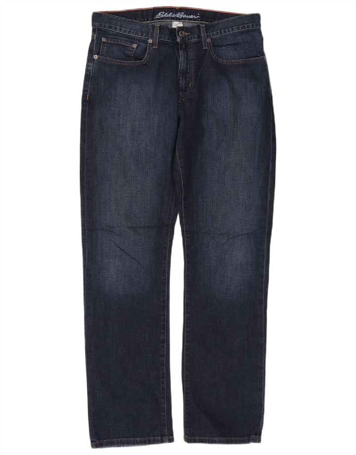 Eddie Bauer Calça jeans reta masculina W34 L32 algodão azul