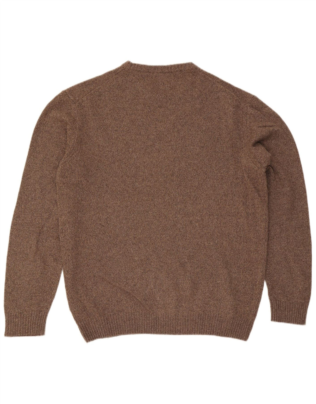 Suéter masculino Marlboro Classics com gola redonda 3XL lã manchada marrom