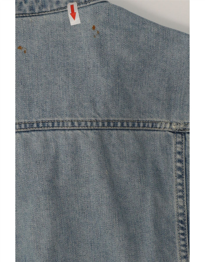 Jaqueta jeans masculina ZARA UK 42 XL algodão azul