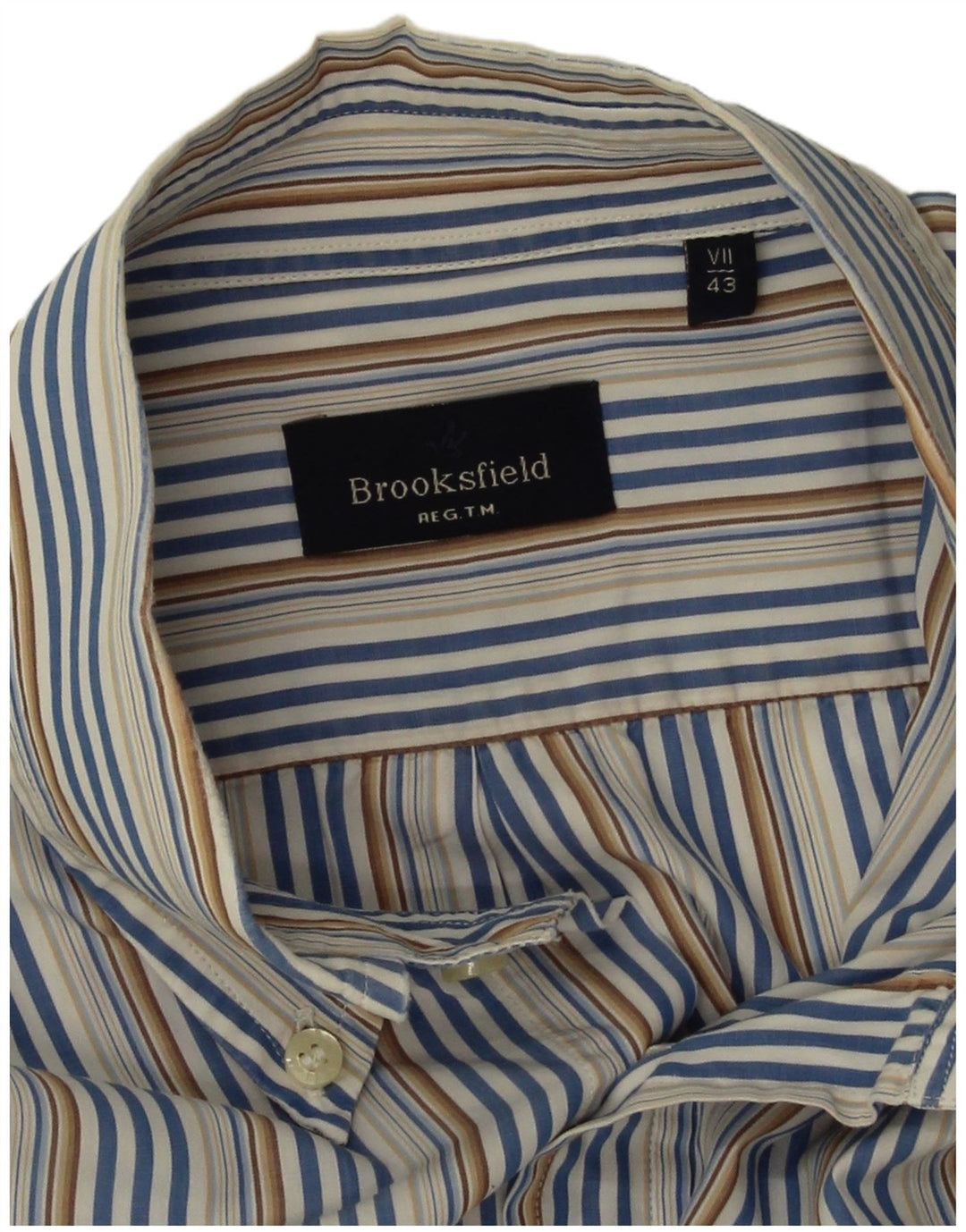 Camisa masculina Brooksfield tamanho 43 XL risca de giz multicolorida
