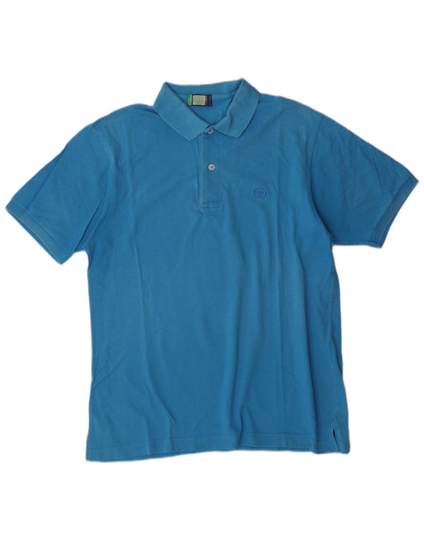 Camisa polo masculina Sergio Tacchini azul médio