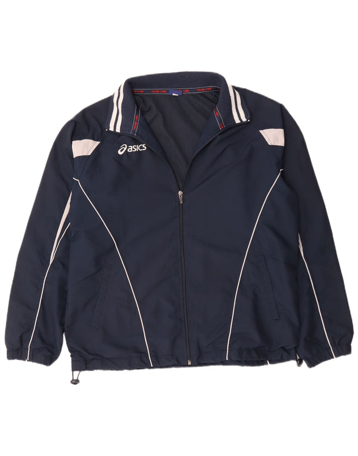 Asics Mens Tracksuit Top Jacket Grande Azul Marinho Poliéster