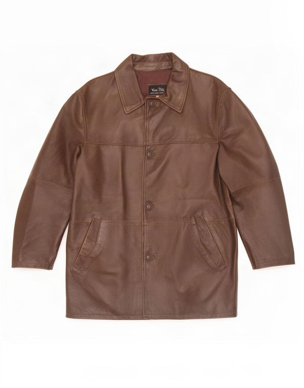 Jaqueta de couro masculina Lavorazione Artigiana IT 54 2XL marrom
