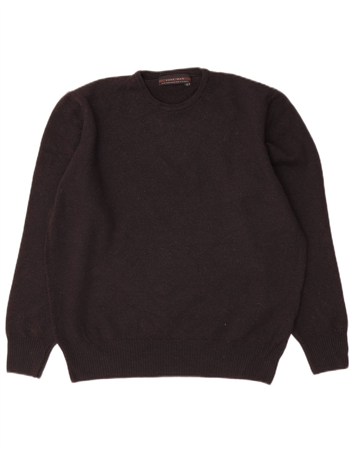 Zara Suéter masculino com gola redonda XL preto