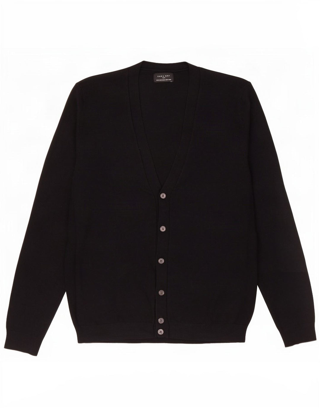Suéter cardigã masculino Zara médio preto