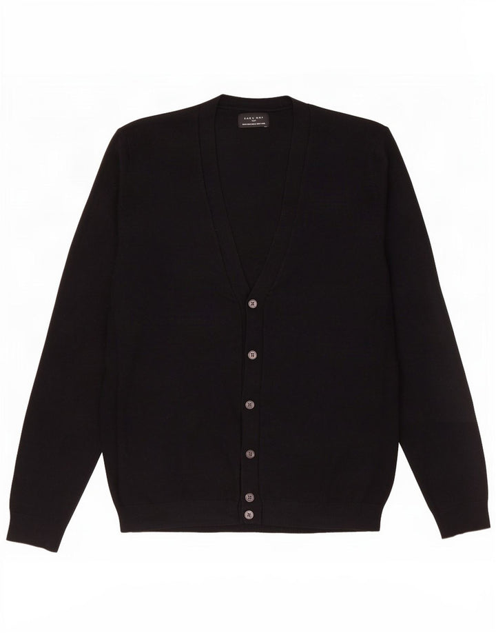 Suéter cardigã masculino Zara médio preto
