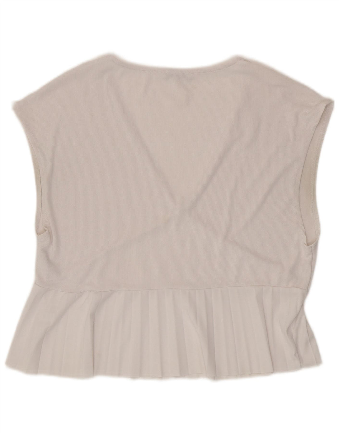 Blusa feminina Zara Top UK 16 grande poliéster branco