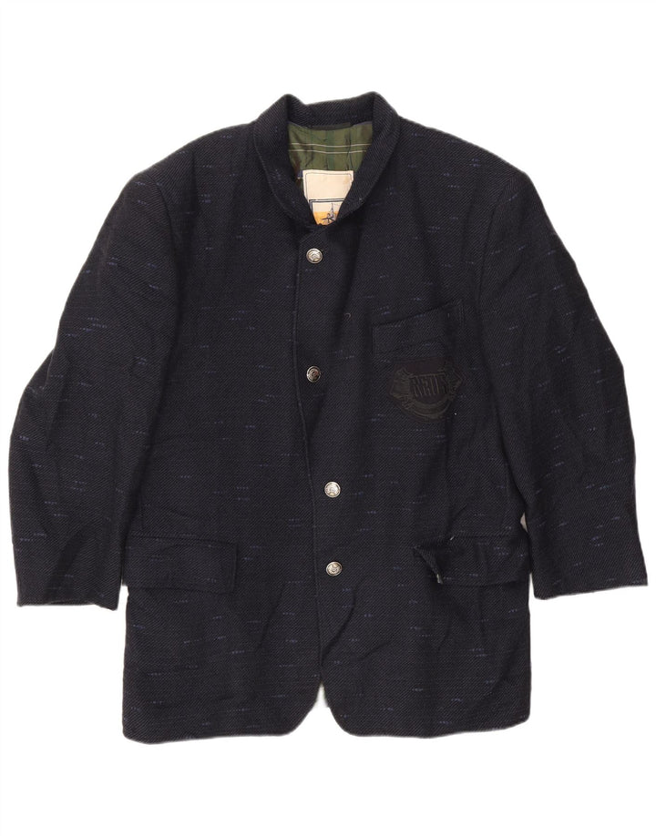 Jaqueta blazer masculina de 4 botões RED'S Reino Unido 40 grande azul marinho manchado