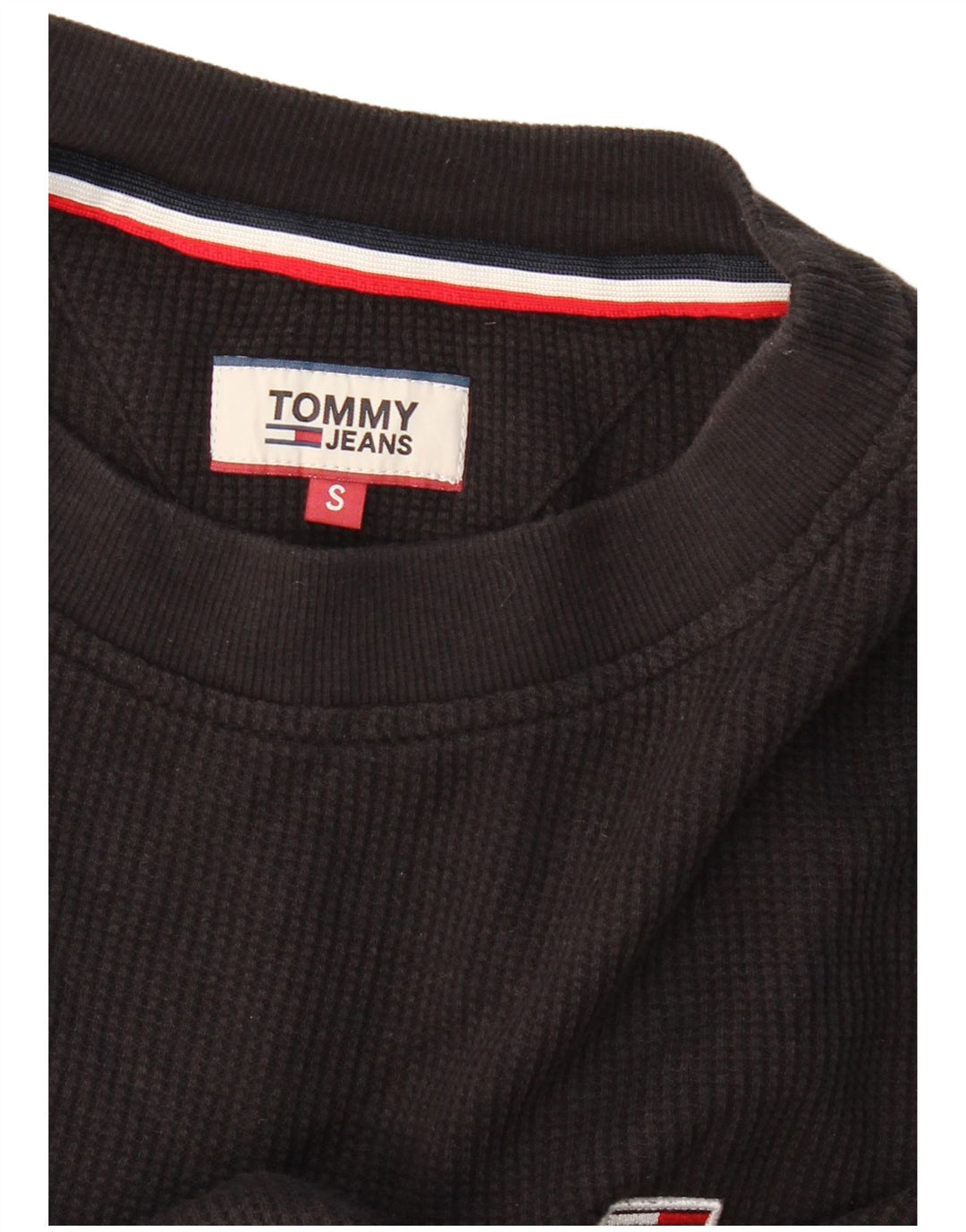 Top cropped feminino TOMMY HILFIGER manga comprida Reino Unido 10 pequeno preto