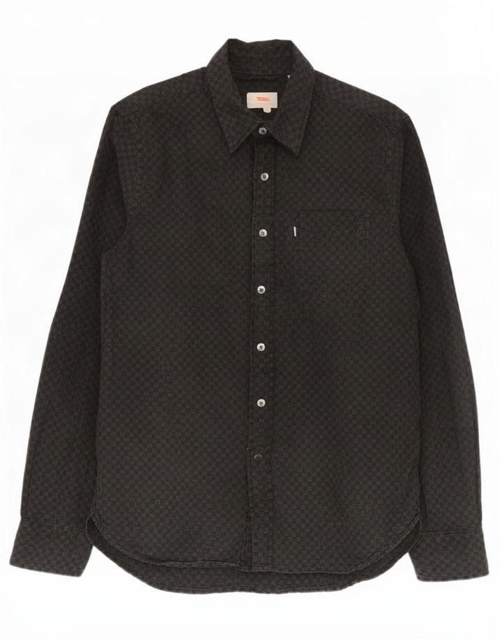 Camisa masculina Levi's pequena de algodão geométrico preto