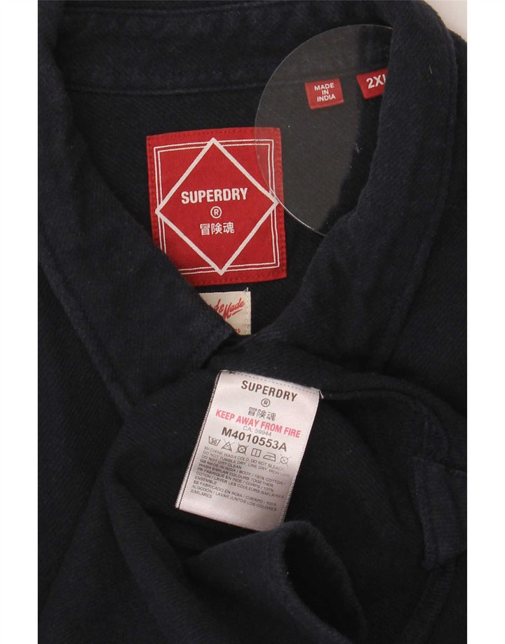 Camisa jeans masculina Superdry 2XL algodão azul marinho