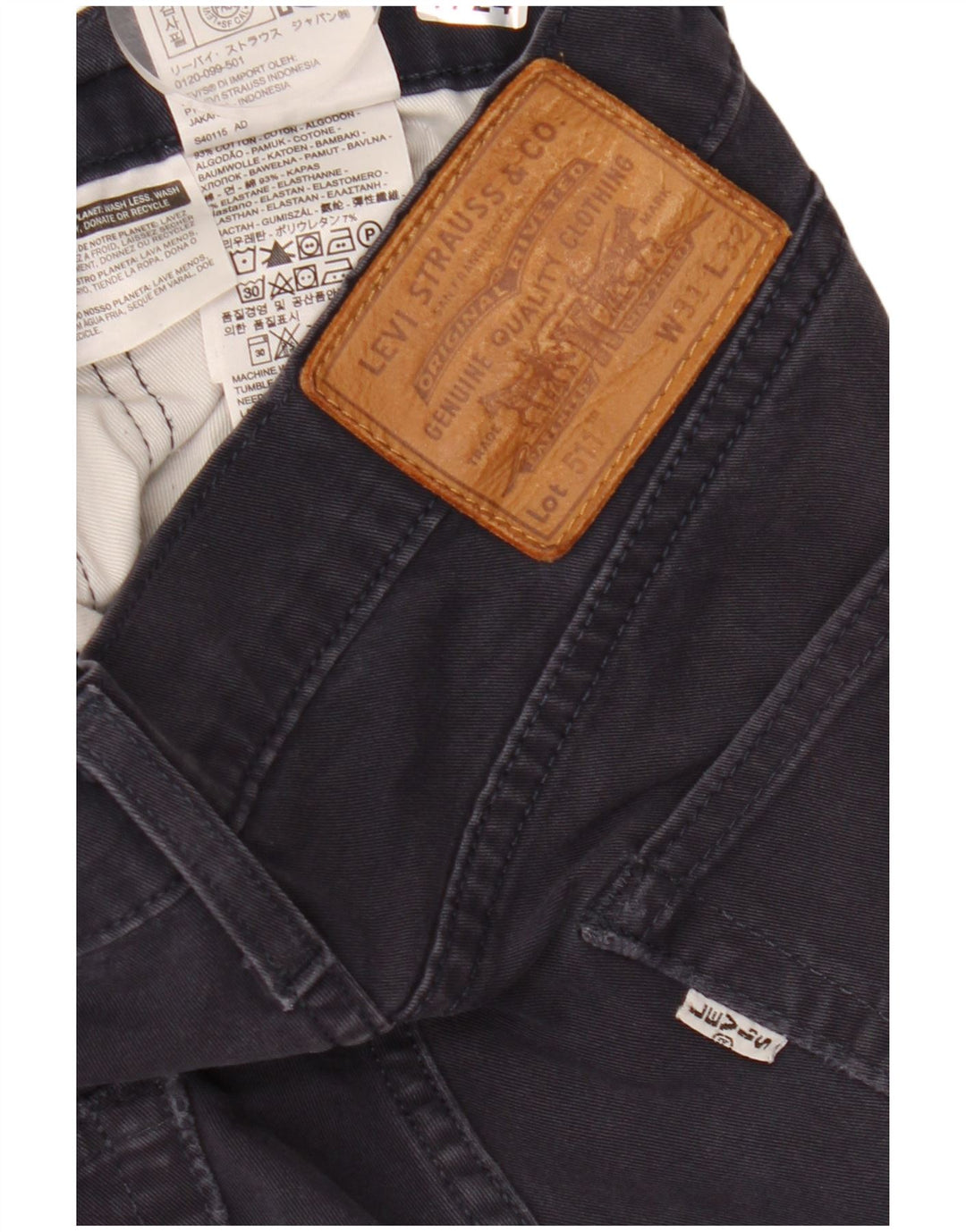 Levi's Masculino 511 Slim Jeans W31 L32 Azul Marinho Algodão