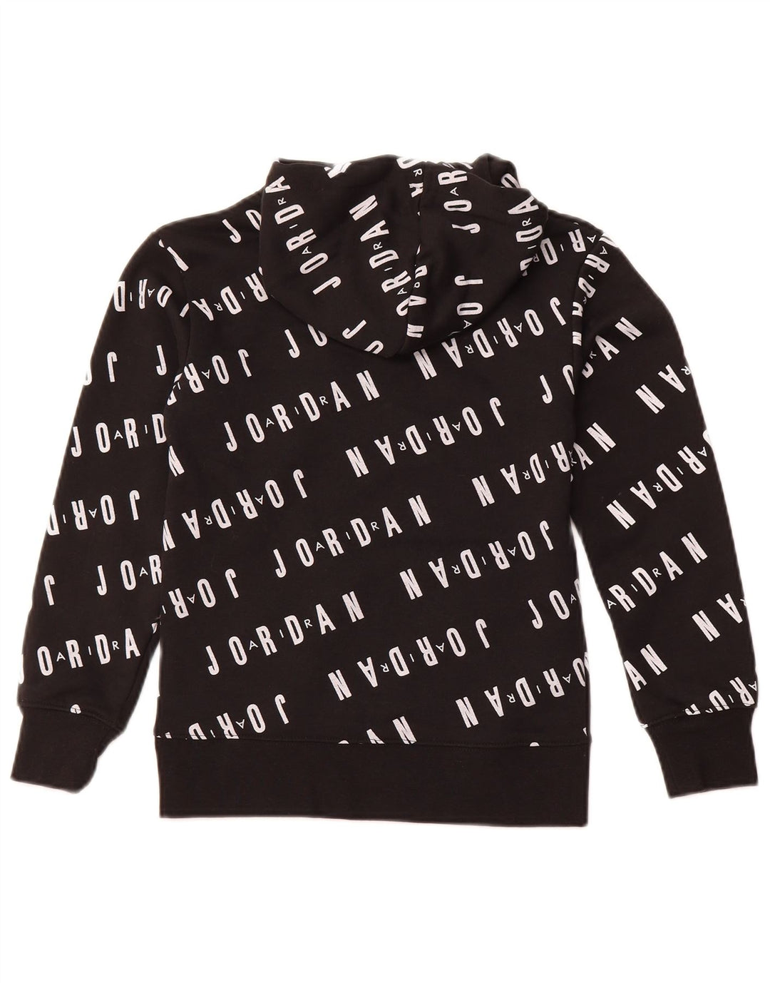 JORDAN Meninos moletom com capuz gráfico 8-9 anos pequeno algodão preto