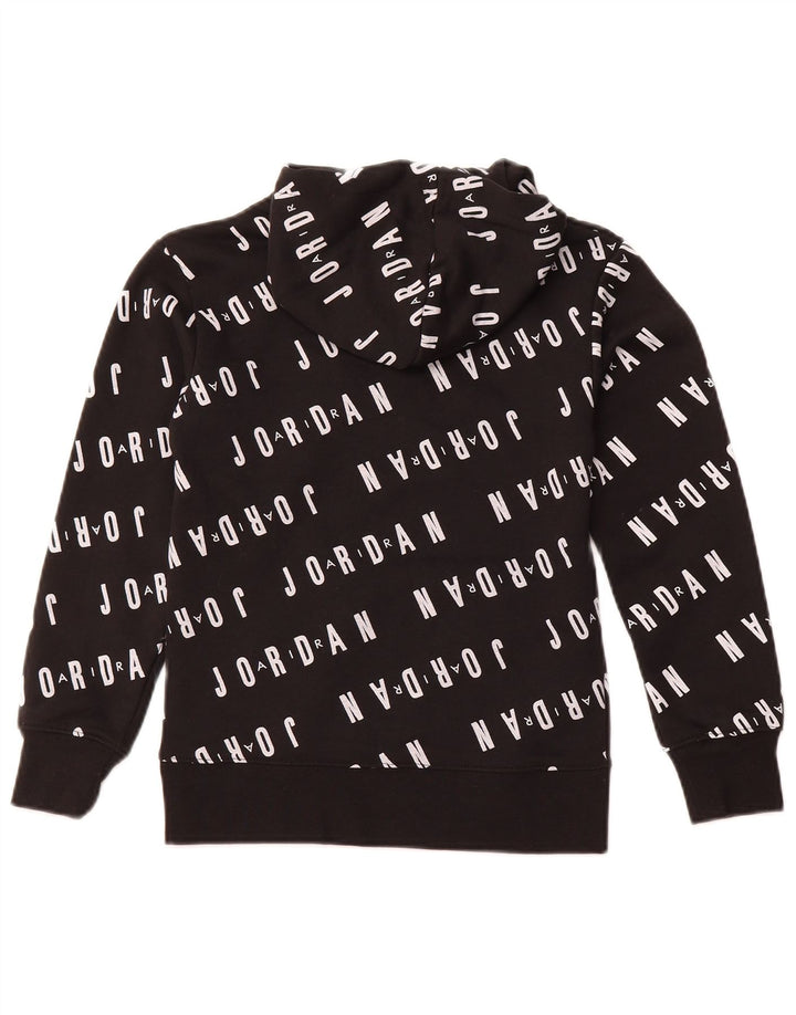 JORDAN Meninos moletom com capuz gráfico 8-9 anos pequeno algodão preto