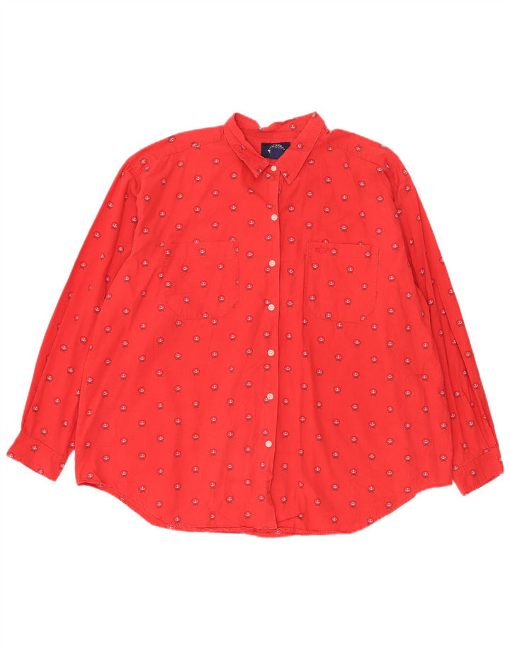 Camisa oversized feminina Dockers UK 20 2XL algodão geométrico vermelho